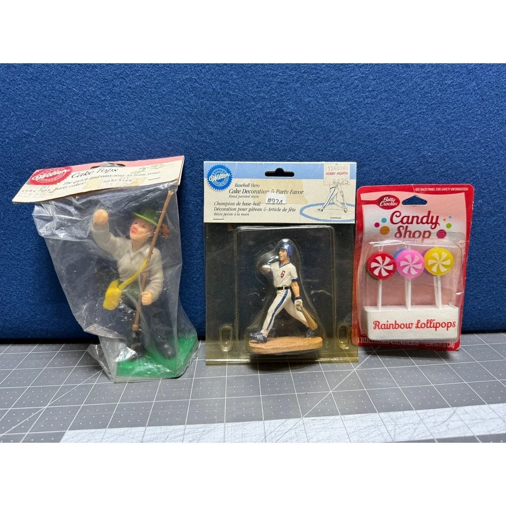 Wilton Cake Topper Lot Athletic‎ Clowns Fisherman Bride Groom
